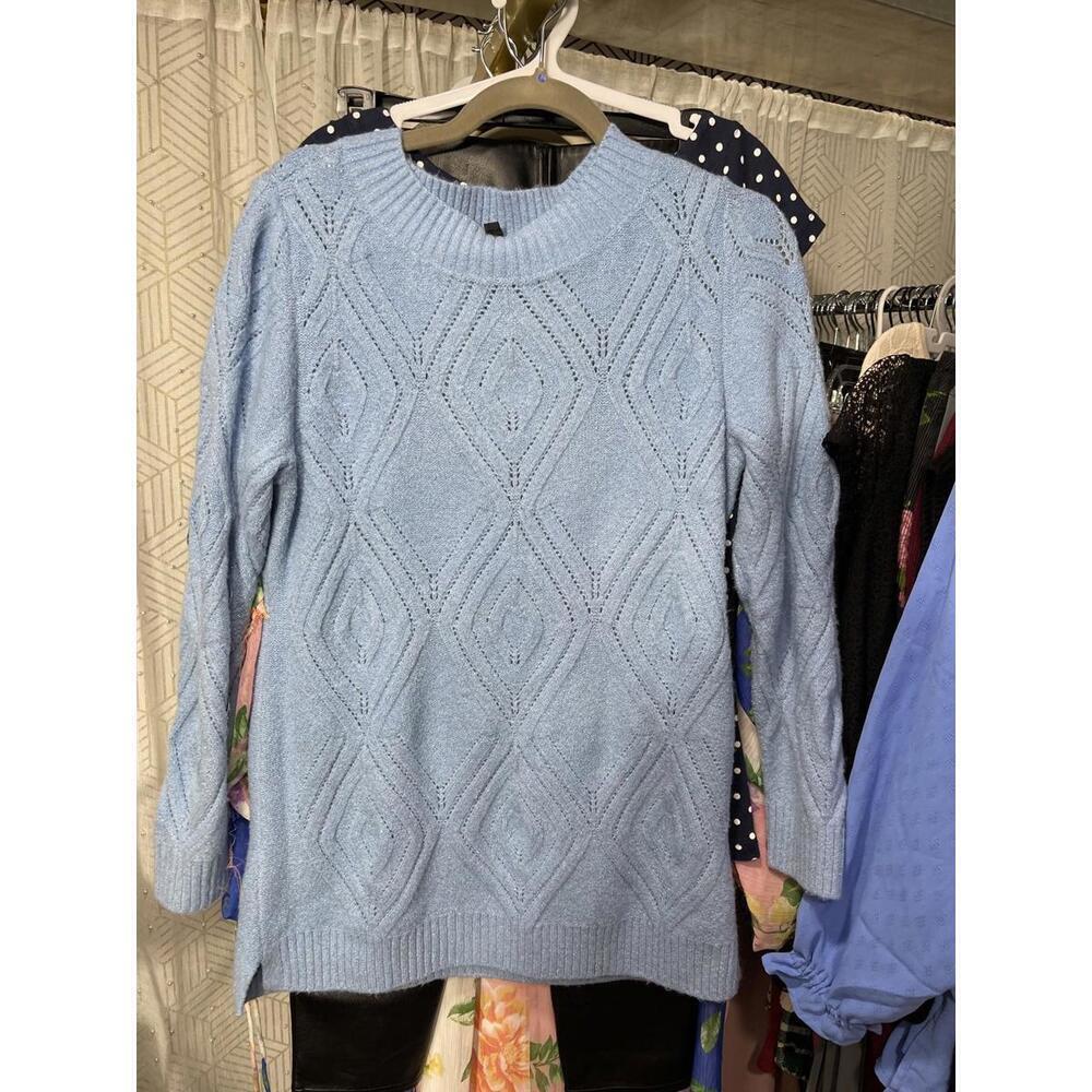 Talbots, Blue Tunic Length Pullover Sweater, size M